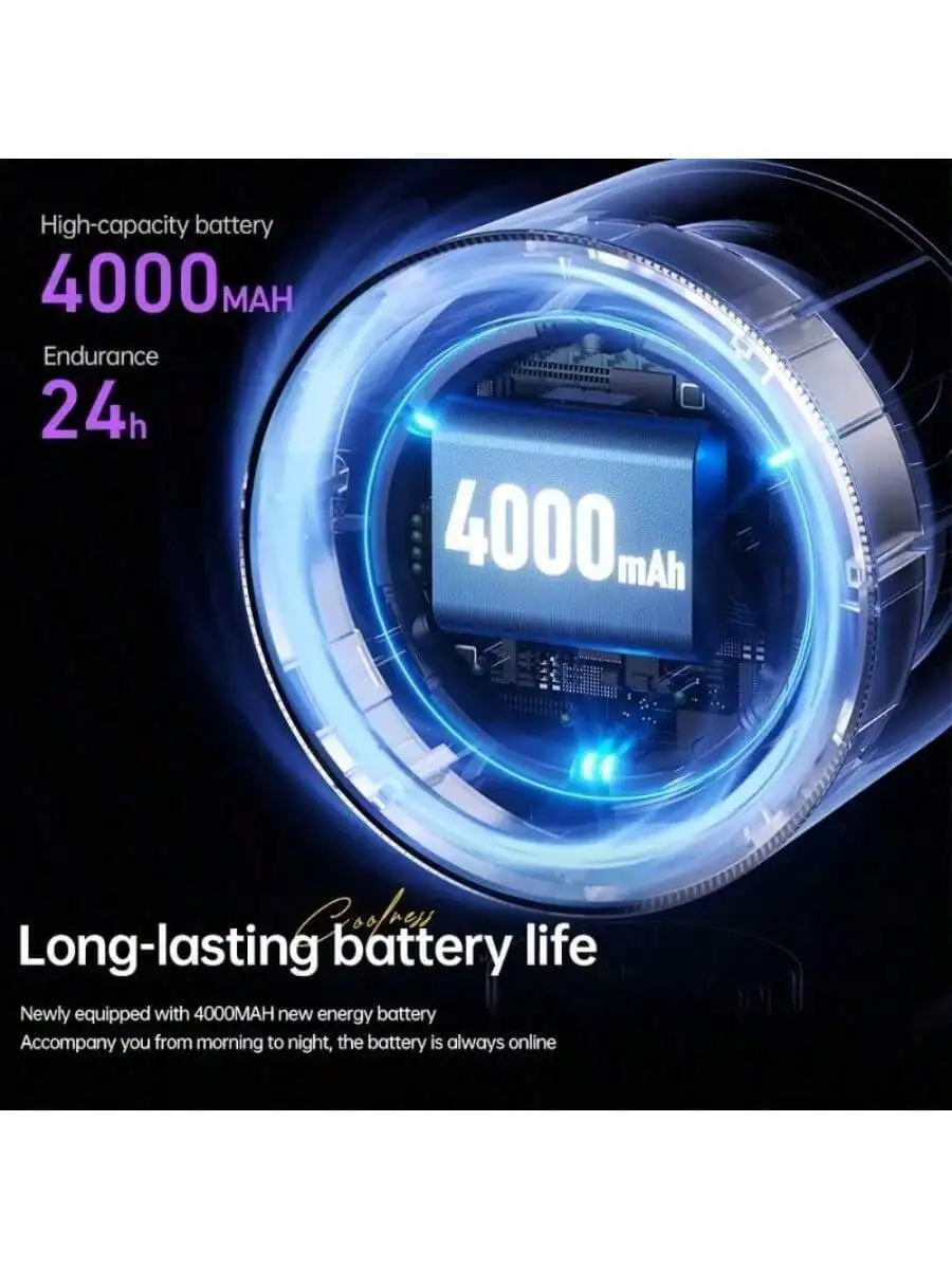 USB Desktop Fan With LED Digital Display 5 Speed Control Wall Mountable Air Circulator