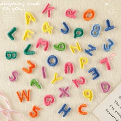 Mini 26 A-Z Funny Embroidered Iron on Letters Patches for Clothes Clorhing Stickers Children Clothing Number Diy Logo Name Patch
