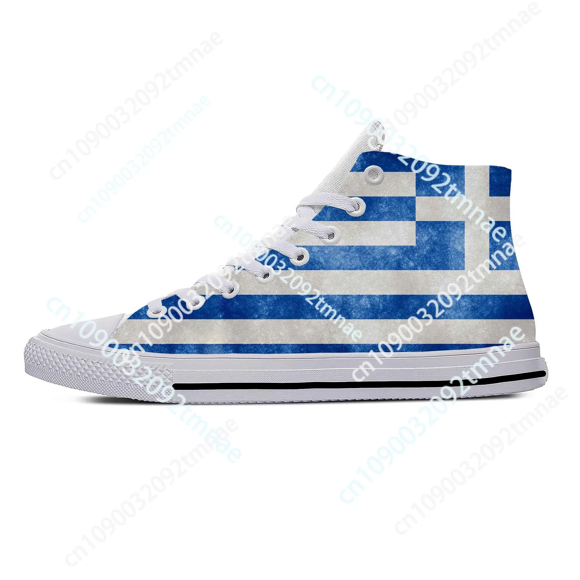 

Hellenic Greek Greece Flag Patriotic Cool Fashion Casual Shoes High Top Lightweight Men Women Sneakers Breathable Custom Shoes