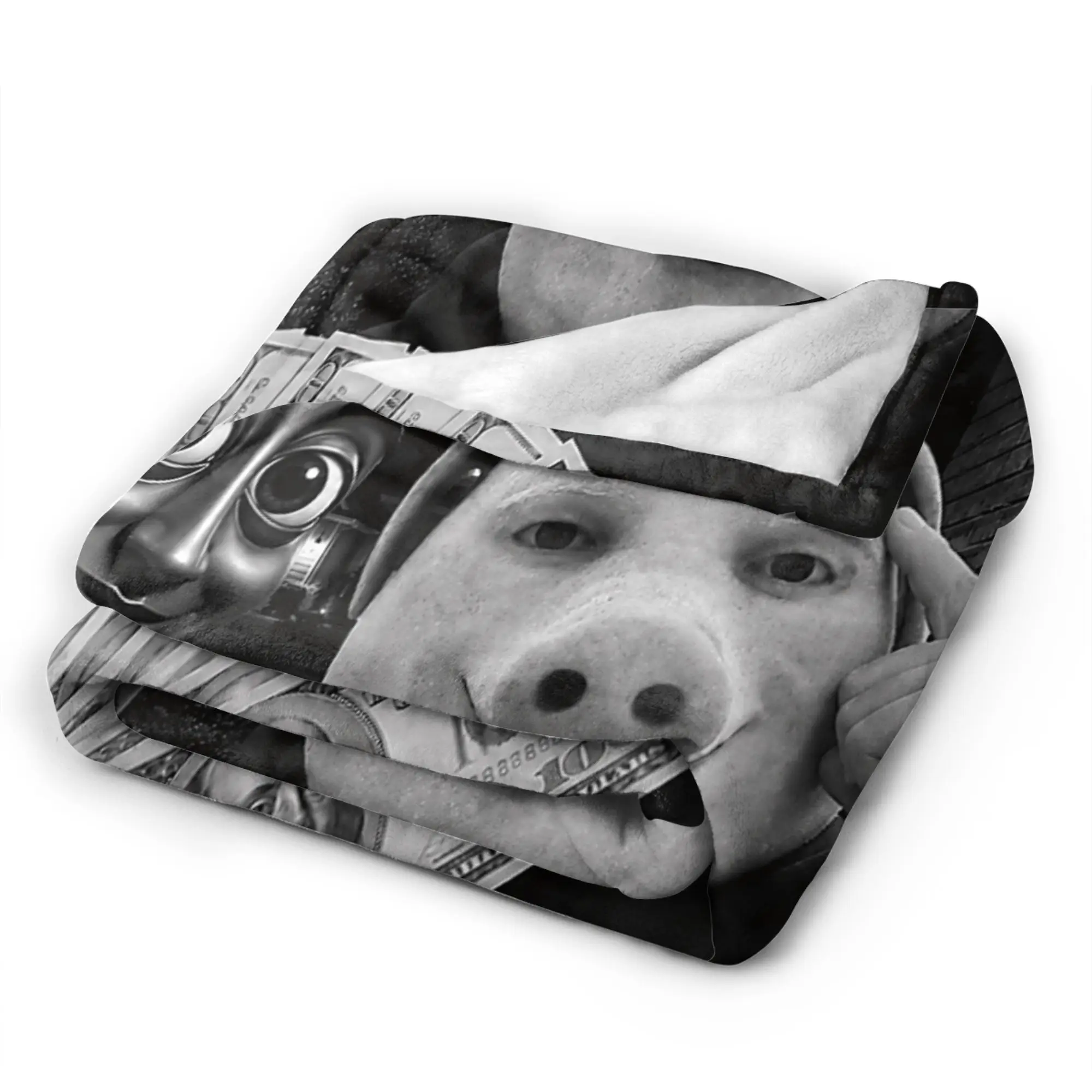 Tung Tung John Pork There is Motion At Your Front Door Throw Blanket For Bedroom Travel Car Flannel Bedspread Bed Cover