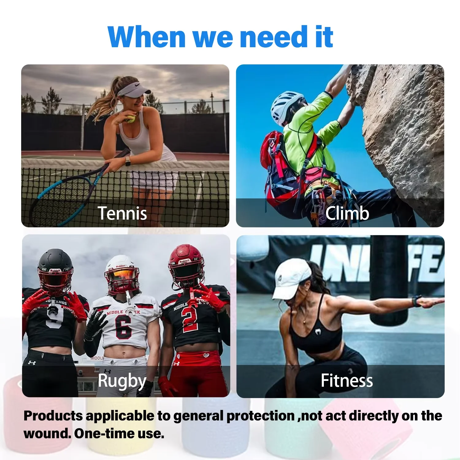 Self Adhesive Bandage 2 Inch Cohesive Wrap Tape Multi Color Tattoo Accessories for Sports Tattoo Grip Sports and Pet Care