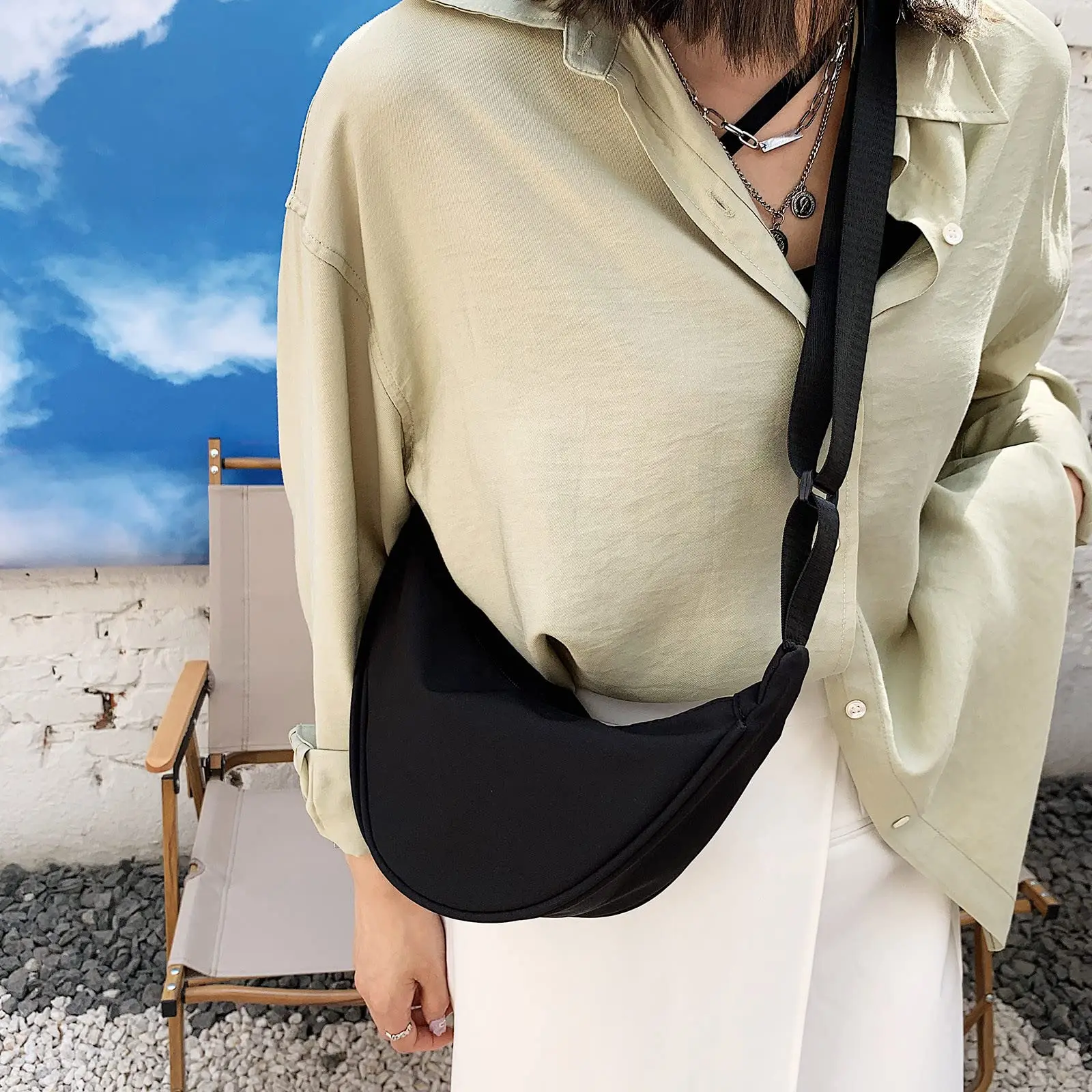 Messenger Bag Female Bag Small Shoulder Bag Dumpling Bag Underarm All-match Outing Simple Travel Ultralight Student Bags