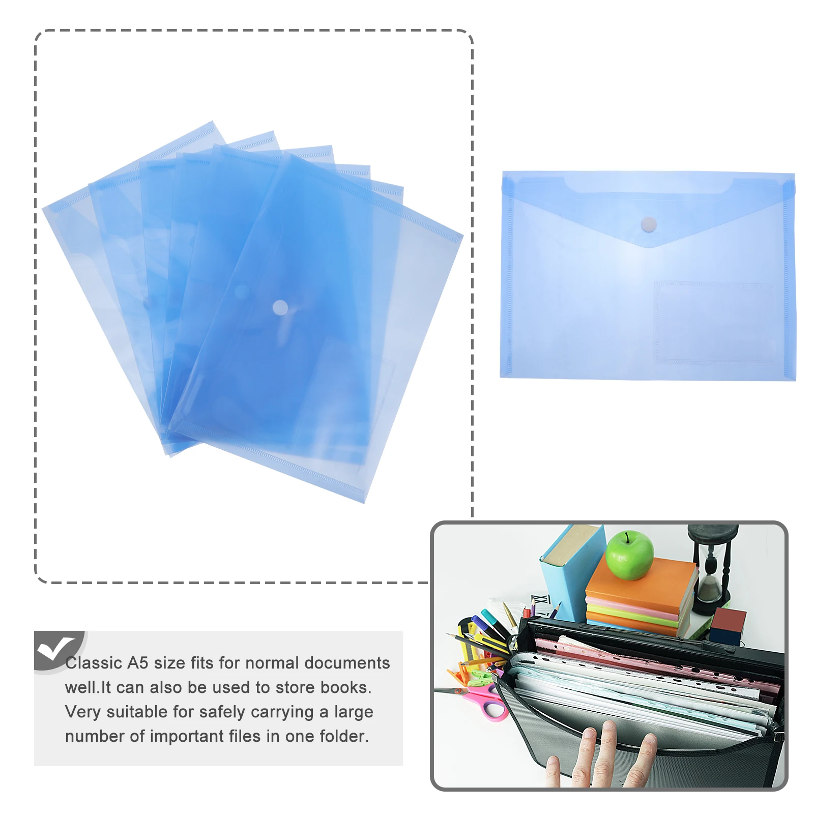

30 Pcs Bulk Transparent File Bag Child Documents with Pp Folder Holder for Desk