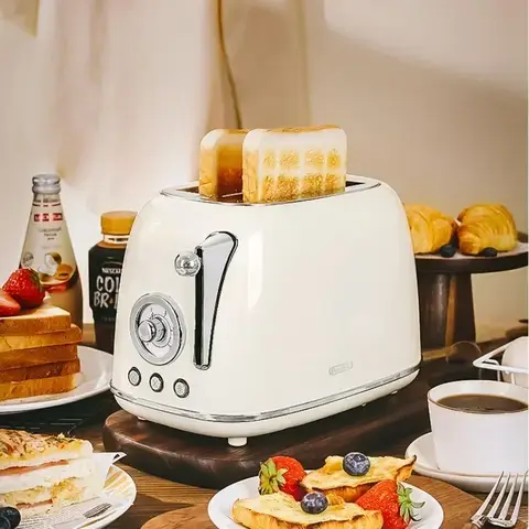 Toaster 【hot item】Home Automatic Retro Toaster Heating Multifunctional Breakfast Machine Bread Machine