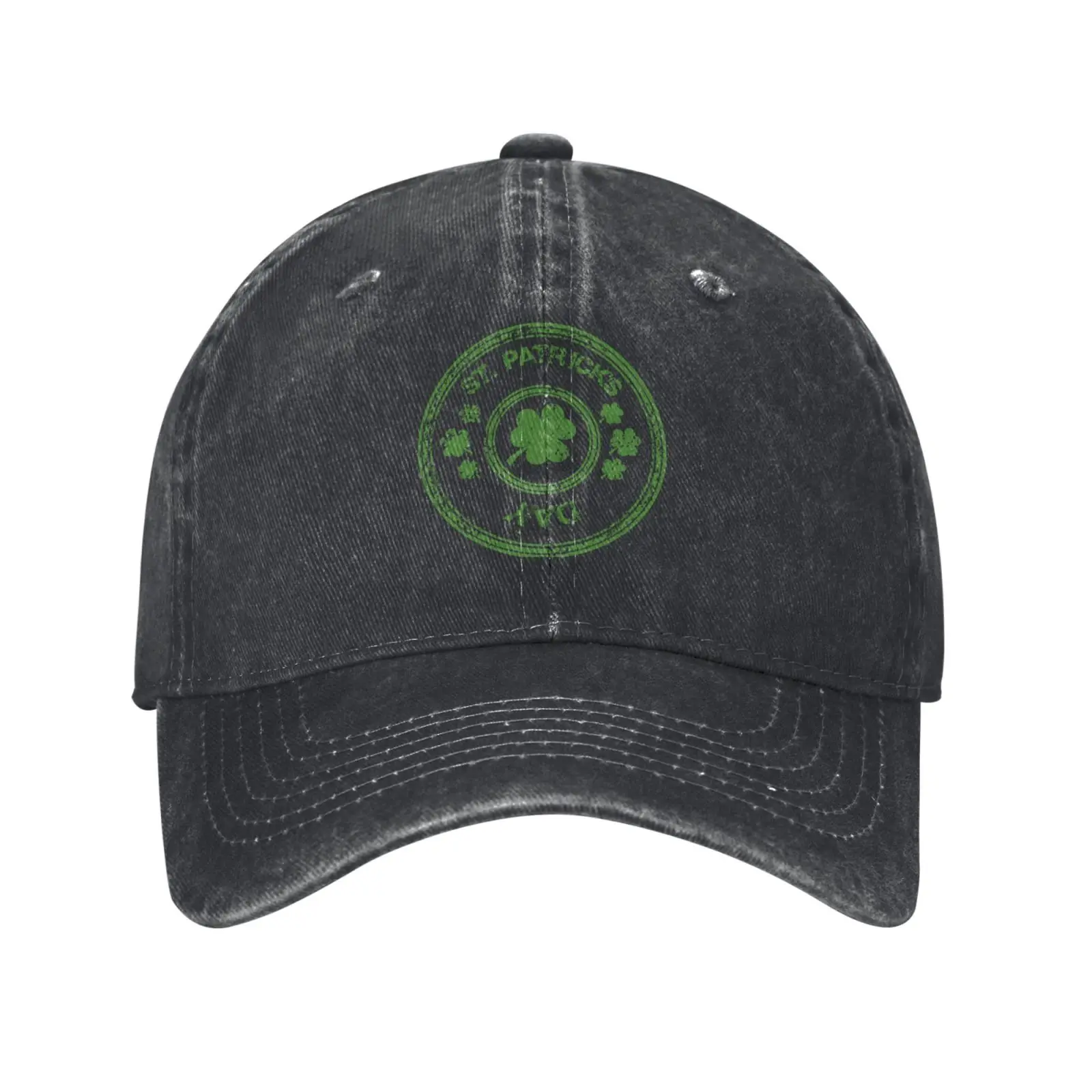 St Patrick's Day Shamrock Clover Badge Vintage Washed Baseball Cap Unisex Adjustable Cotton Sun Hat Men Women Festival Gift