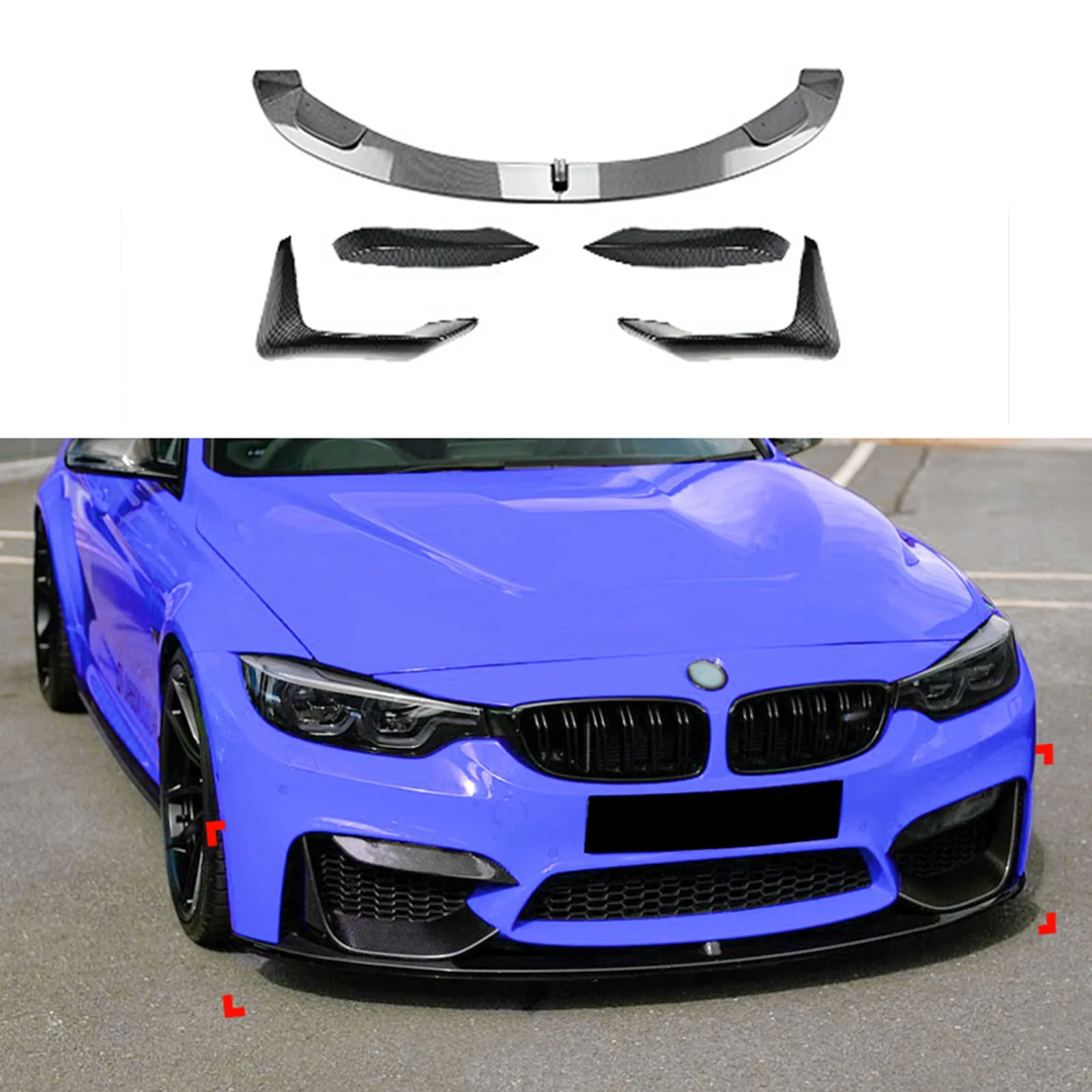 Spoiler Bumper Depan Mobil, Diffuser, Body Kit, Pelindung Bumper Untuk BMW F80 M3 F83 F82 M4 2015-2020