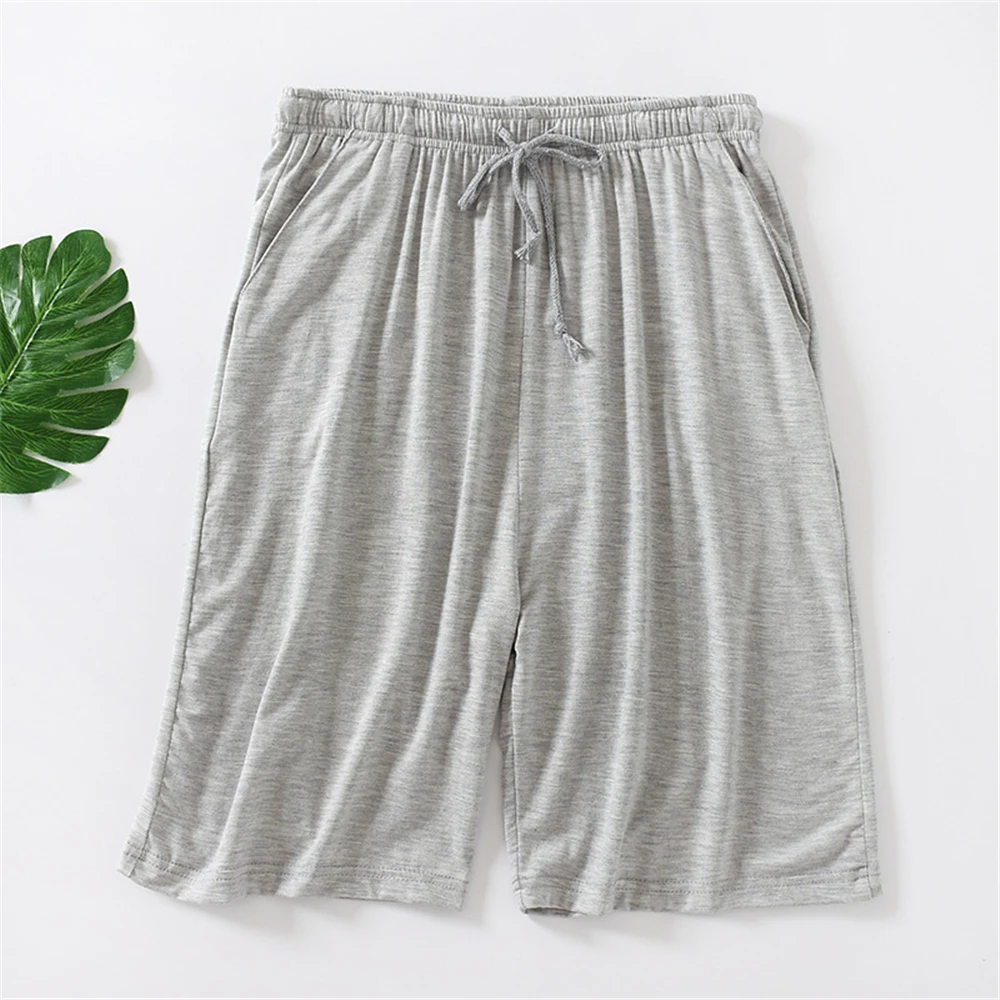 Shorts de pijama de algodão solto masculino, shorts de praia casuais, shorts para dormir em casa, cinco pontos, tamanho grande, novo modal, verão, 2022