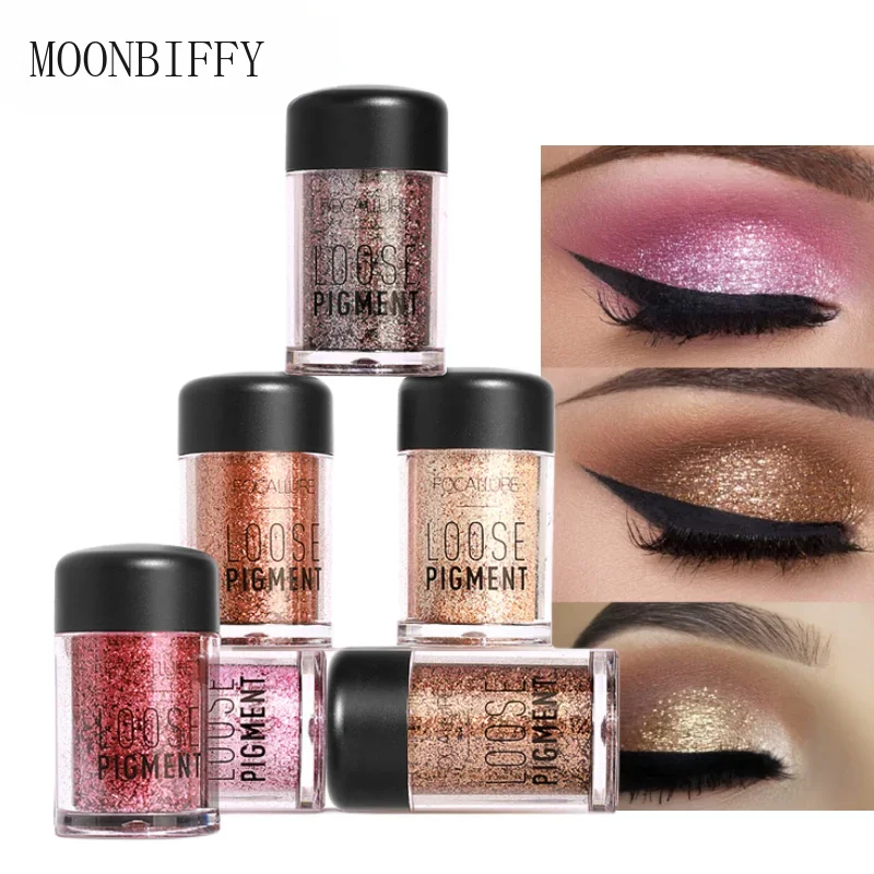 Sombra de olhos com glitter perolado, 18 cores, pó de glitter para olhos, maquiagem à prova d'água, sombra de olhos, cristal brilhante, cosméticos para mulheres