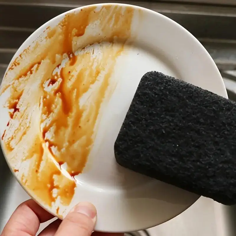 3pcs Thickened wood pulp cotton dishwashing sponge cloth, scouring pad, absorbent sponge dishwashing wipe