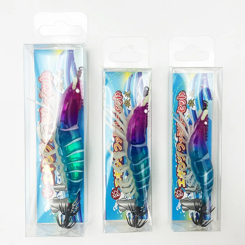 ShareShark 8/9/10cm Simulation Shrimp Bait Luminous Shrimp Prawn Bait Saltwater Squid Sea Fishing Bait image 6