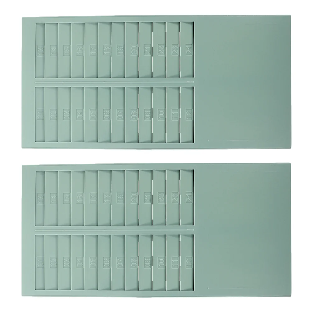 2Pcs Attendance Card Holder Wall Mounted Plastic 24 Slot Time Card Rack Office Badge Organizer Badge Organizer