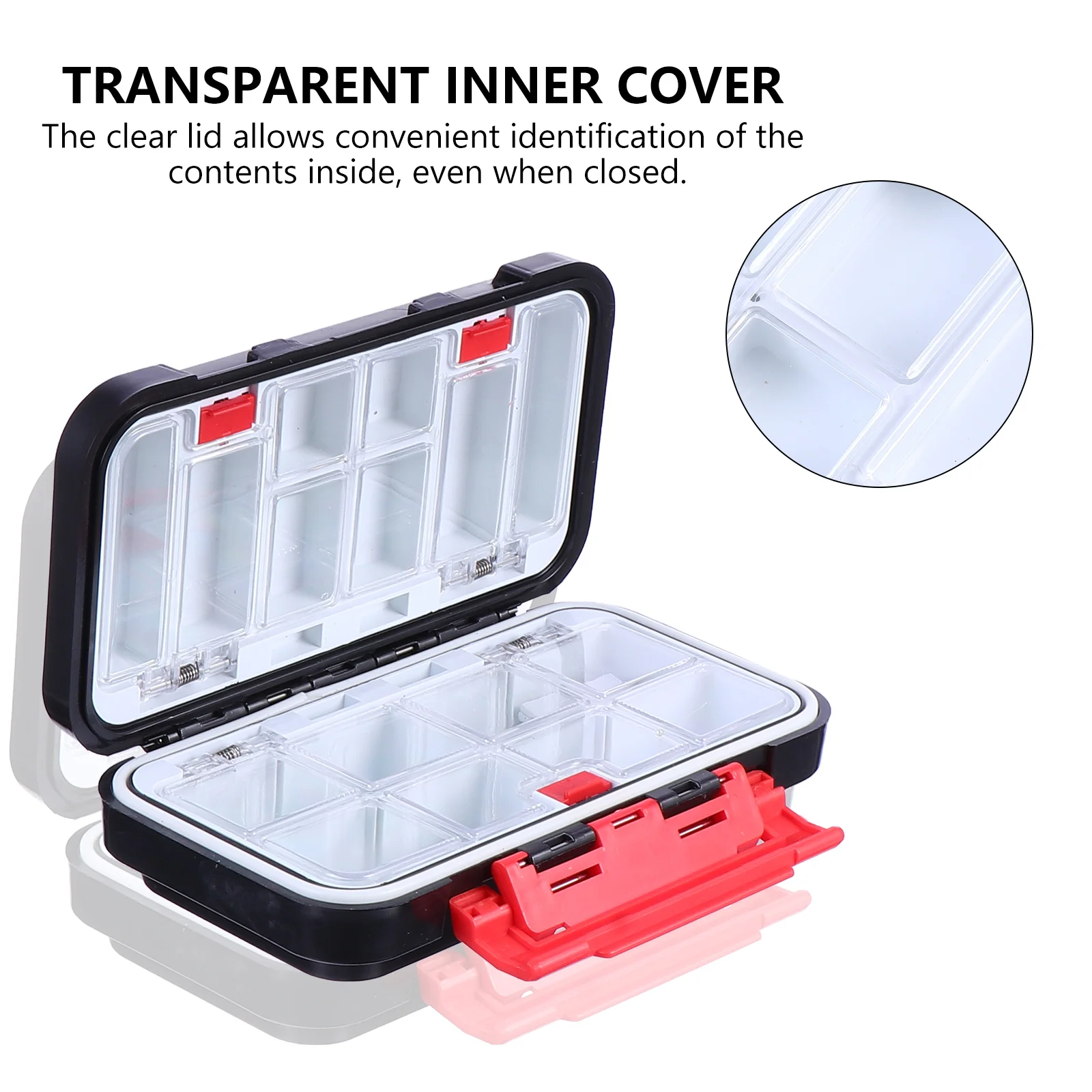 

Waterproof Tackle Storage Capacity Movable Dividers Clear Lid Durable Organizer For Gear Lures Fishing Supplies Tool