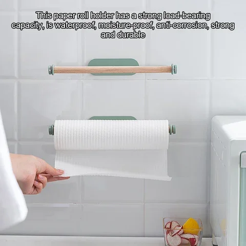 

Toilet Paper Holder Bathroom Roll Holder Wood Kitchen Tissue Hanger Towel Storage Shelf Cabinet Rag Rack Wc Accessories