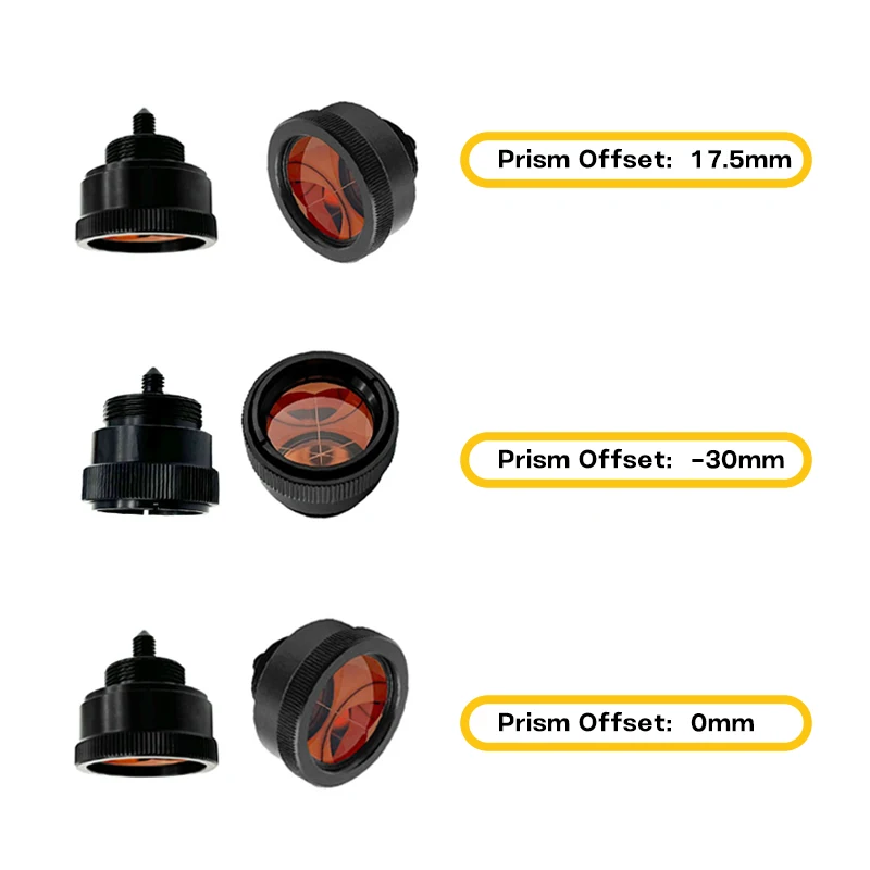 Black casing Red +17.5/0/-30mm  Mini Peanut Prism For Total Station Replacement GMP111/101 Prism System Copper Coated thread