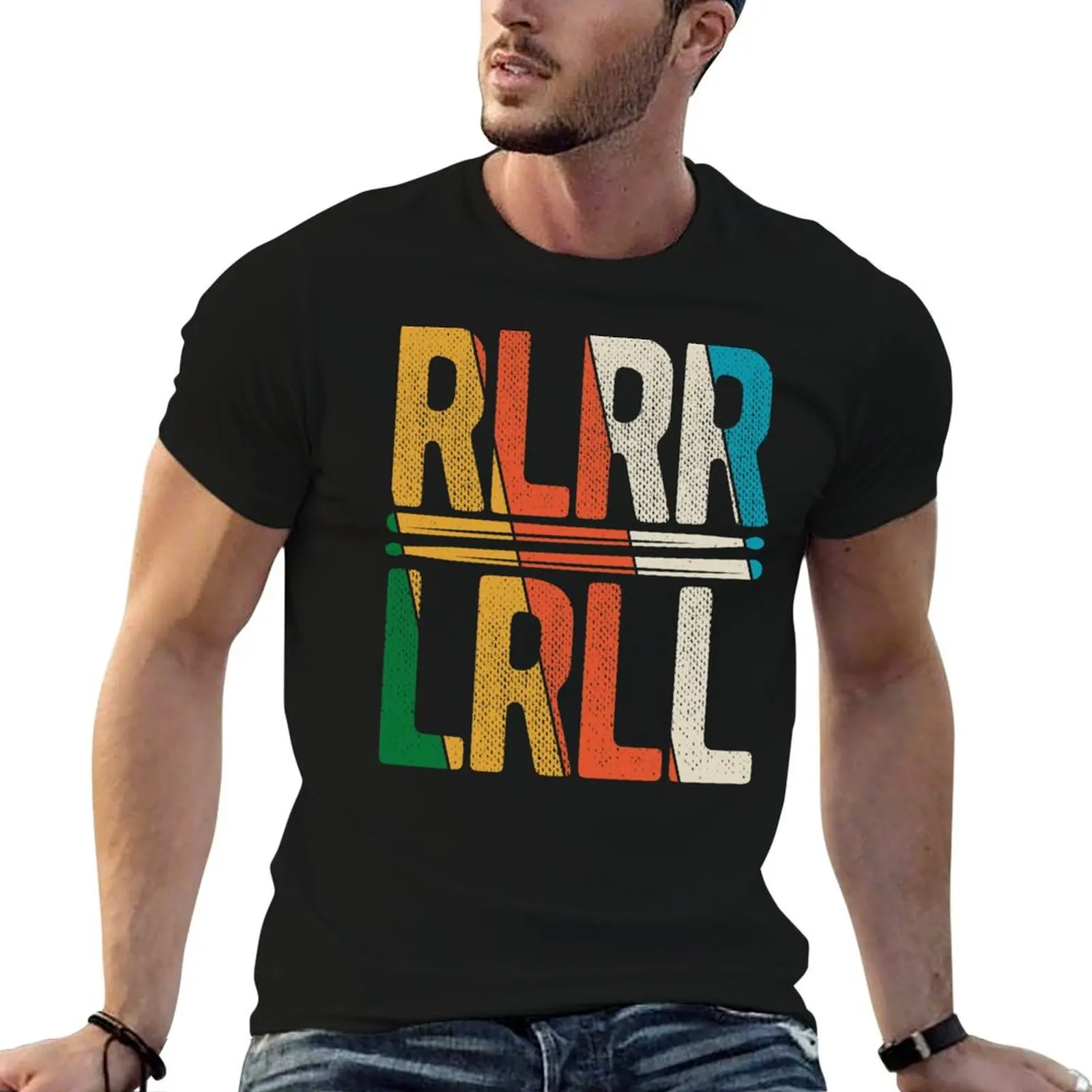 Rlrr Lrll Funny Drummer T-Shirt custom shirt cute clothes summer top rapper graphic tees men t shirt