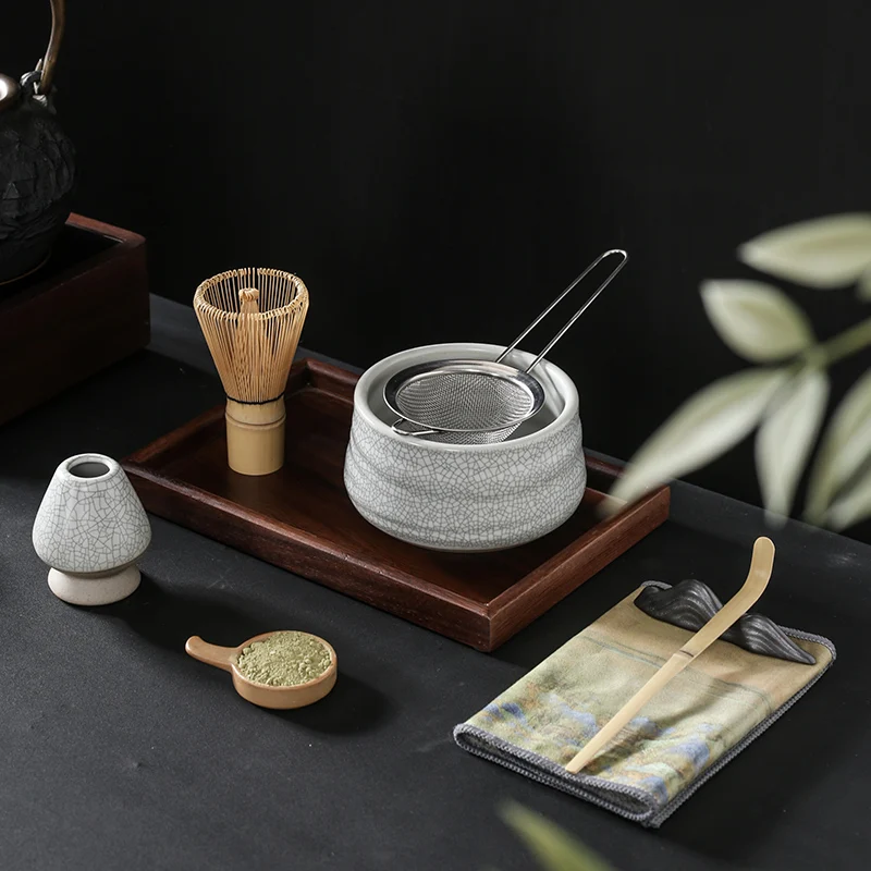 4/7pcs Japanese tea sets maccha mixer bowl with bamboo maccha mixer (hearing pitches) spoon (chashaku) stir matcha tea set