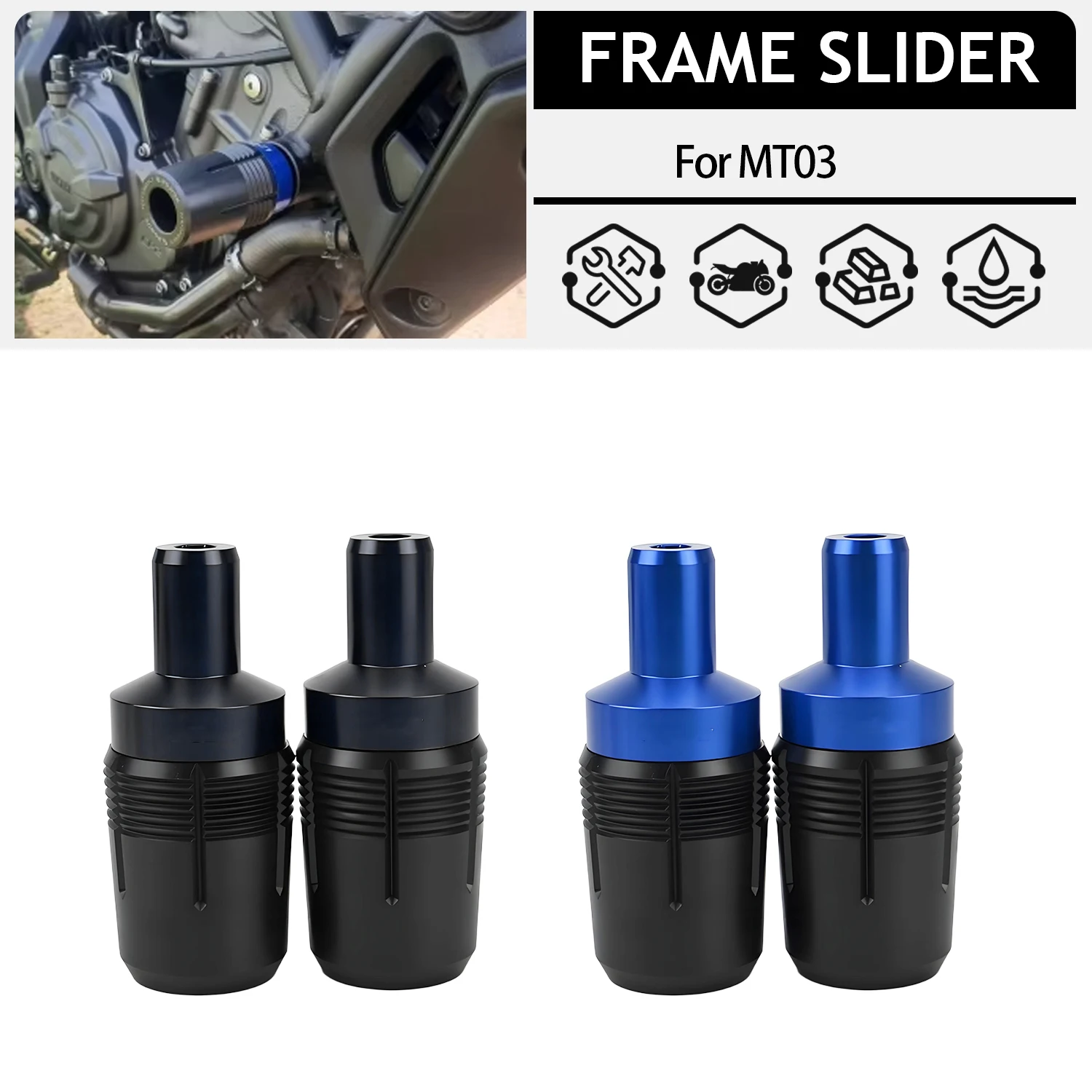

For YAMAHA MT03 2014-2025 2024 Motorcycle Accessories MT-03 Falling Protection MT03 Frame Sliders Exhaust Slider Crash Protector