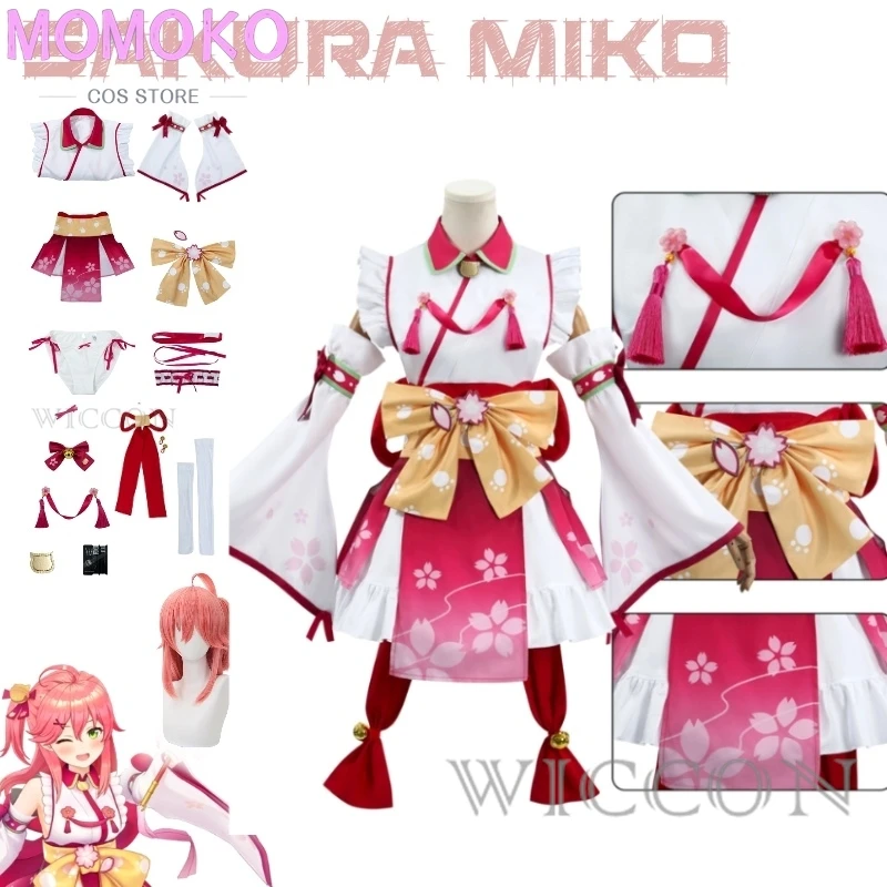 

Hololive Gamers Virtual Anchor Sakura Miko Zero Shrine Maiden of the Digital Sakura Shrine Youtube Cosplay Costume Full Of Suit