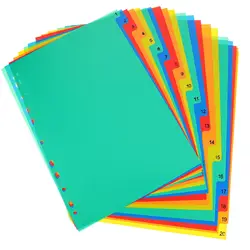 20pcs A4 Index Page Classification Page Loose-leaf Book Separator Sheet Handbook Separator Sheet Separator Page A4 File Dividers