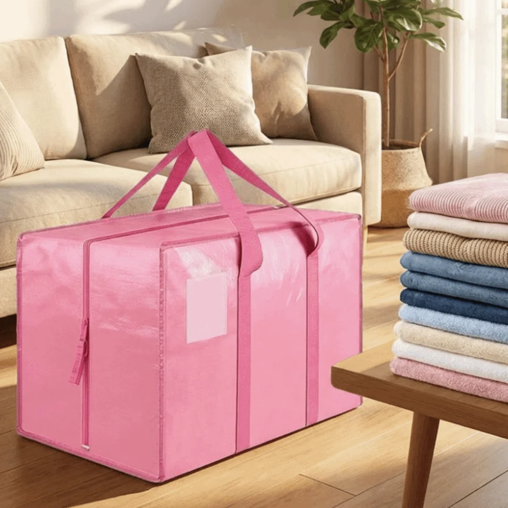 

Reinforced Handles Moving Package Bag Dust-proof Extra Large Heavy Duty Moving Bags Folding with Zippers Clothes Organizer Dorms