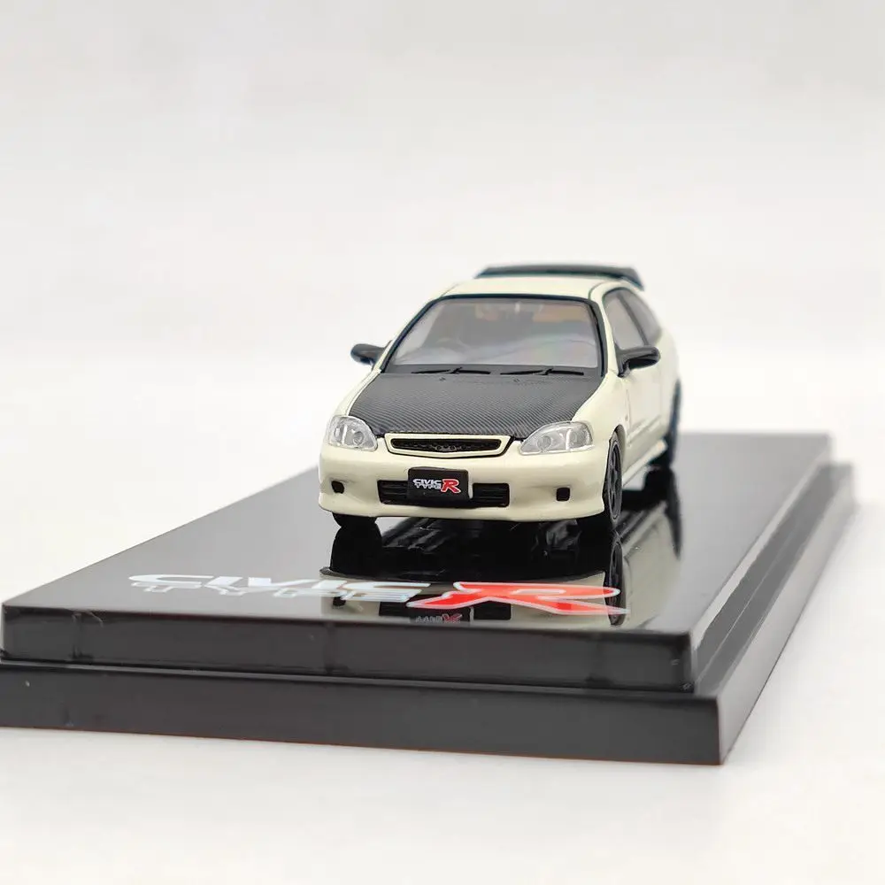 Hobby Japón 1/64 para Civic TYPE R (EK9) con modelo de pantalla de motor HJ642016EW juguetes blancos fundidos a presión regalos de colección de coches