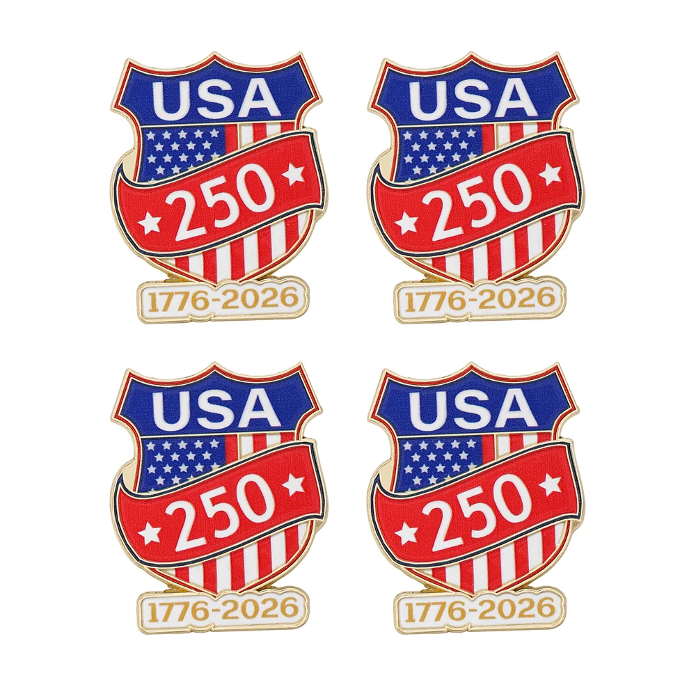 4pcs USA 250th Anniversary Enamel Pins Set 1776-2026 Patriotic Eagle American Flag Brooches Independence Day Enamel Lapel Pins