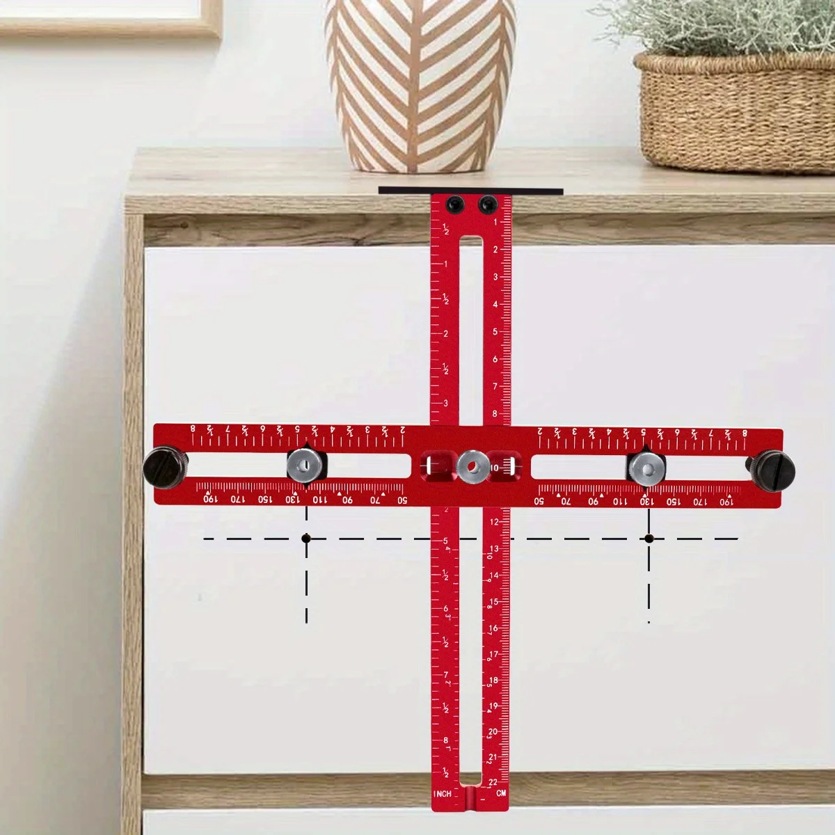 

Метрический/дюймовый шаблон ручки, направляющая для сверла, ручка шкафа, шаблон, локатор, инструмент для установки выдвижного ящика, линейка для позиционирования