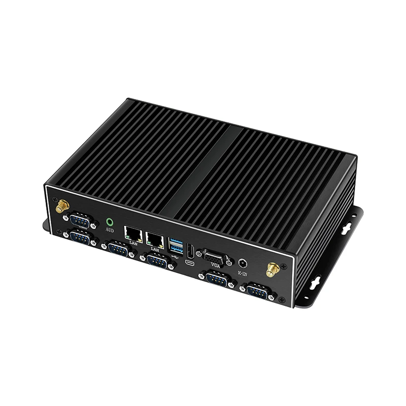 Helorpc 2LAN6COM Industrial Mini PC with Inter Celeron J1900 Support WIN10 LINUX Pfense with 4xUSB3.0 2xUSB2.0 1xHDMI Computer