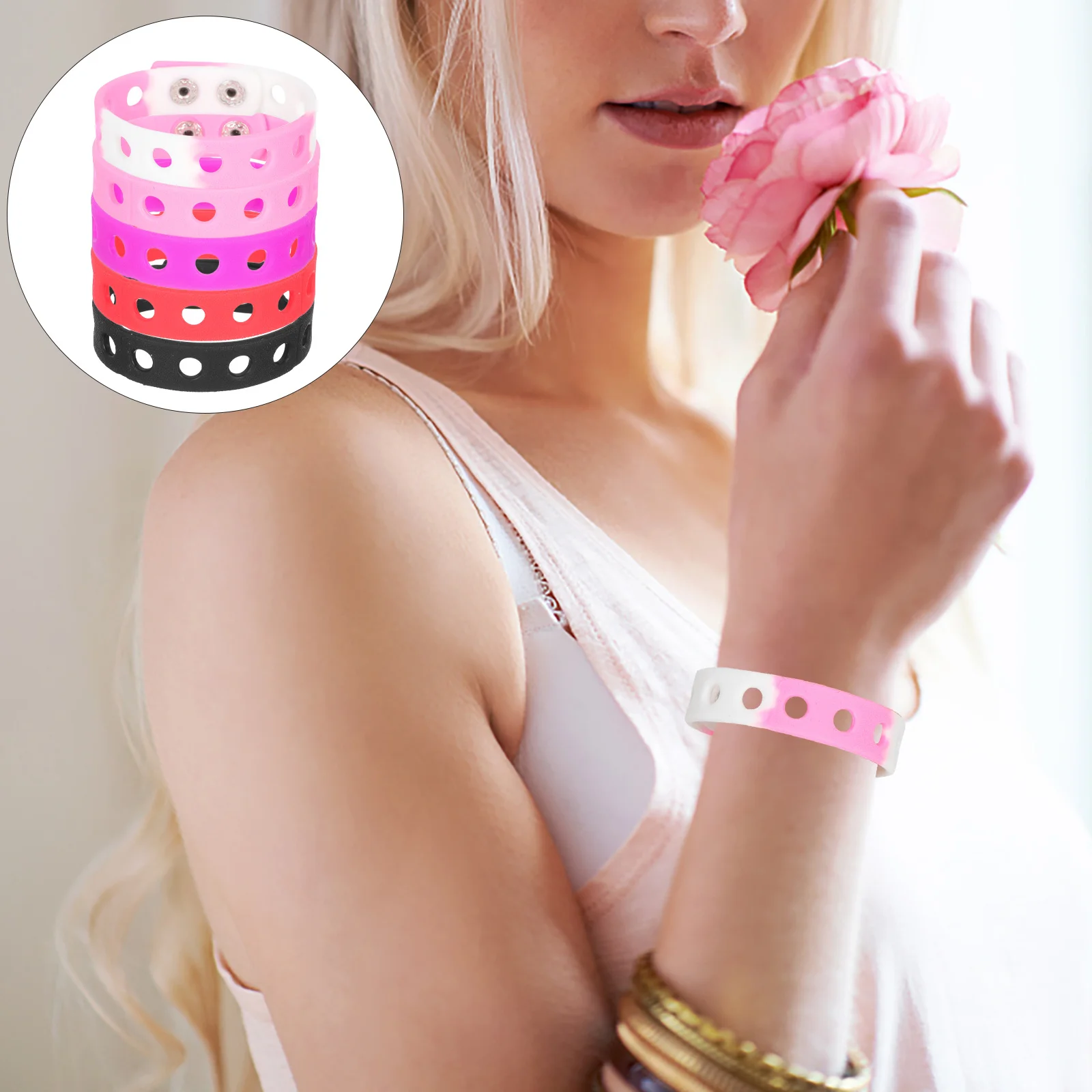 10Pcs Colorful Silicone Bracelets Adjustable Kids Wristband Creative DIY Decorative Party Favor Accessories Silicone Bracelet