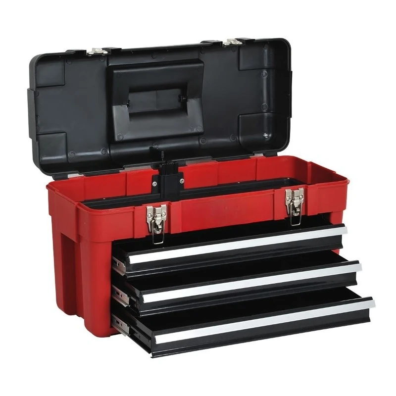 Grande caixa de armazenamento de metal tipo gaveta plana, caixa de ferramentas, caixa de armazenamento de grande capacidade