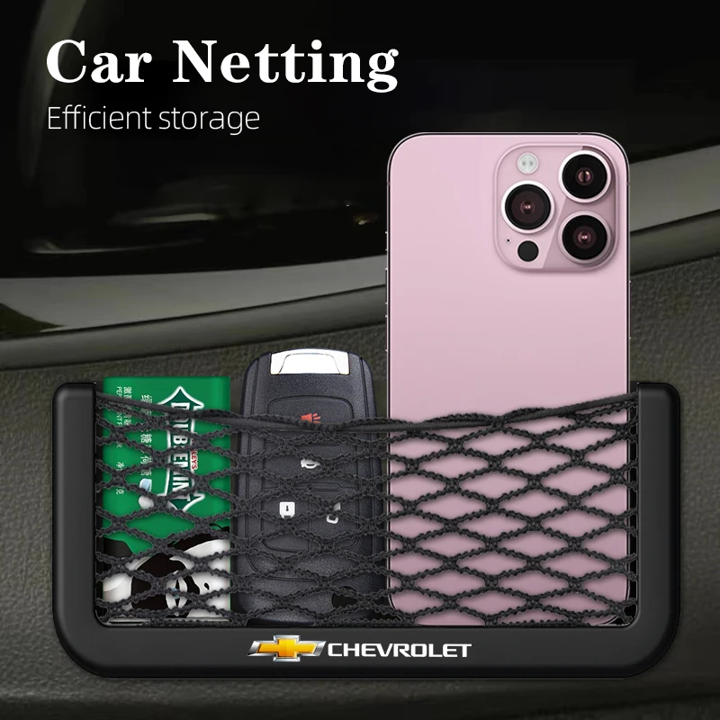 Car Seat Side Back Storage Net Bag Phone Pocket Organizer For Chevrolet Cruze Spark Captiva Suburban Silverado Camaro Corvette M