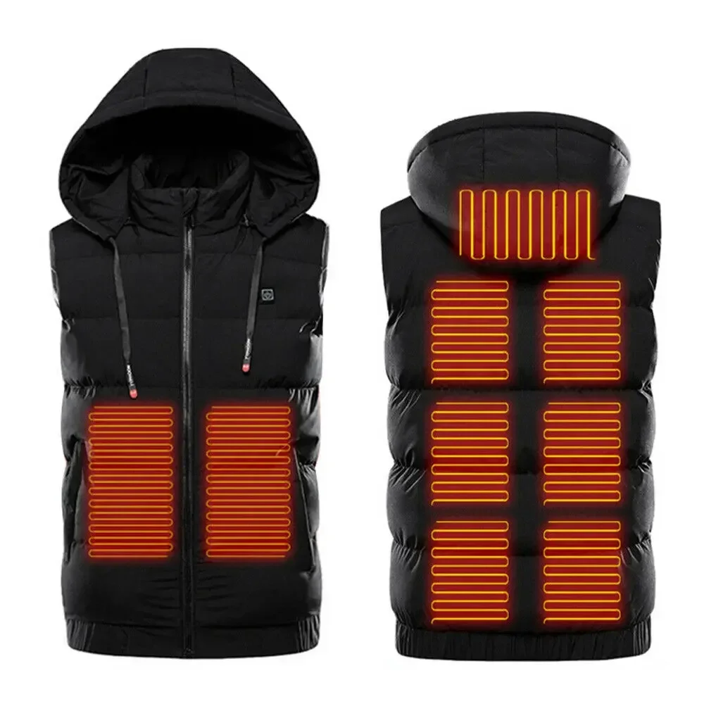 Men Women Outdoor Smart USB Heating Vest Jacket Winter Flexible Electric Thermal Clothing Waistcoat Fishing Hiking Warm Clothes