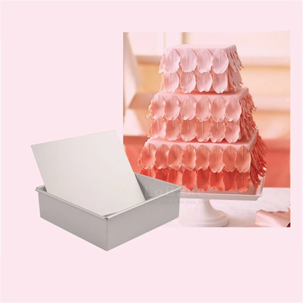 4-10 Inch Straight-Sided Square Shape Cake Pans Aluminium Alloy with Fixed or Loose Bottom Chiffon Mold Mousse Tin DIY Bakeware