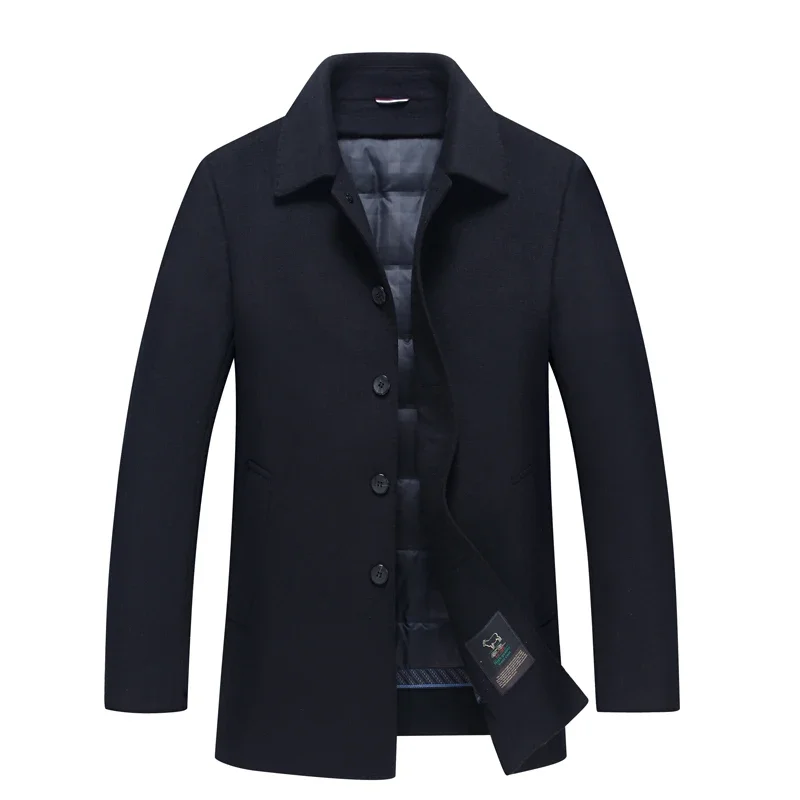 

Double-sided Cashmere Coat Men's Mid Long Woolen Coats Male Winter Jakcet 2023 Autumn New Thick Clothing Men High-end FCY4539