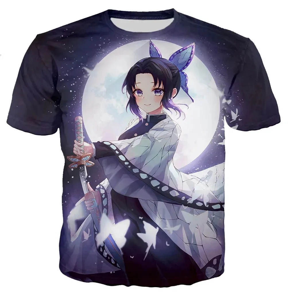 3D Print Toyo Cosplay Demon Slayer Kochou Shinobu T Shirt Summer Street Everyday Casual Fashion short Sleeve Loose Comfortable