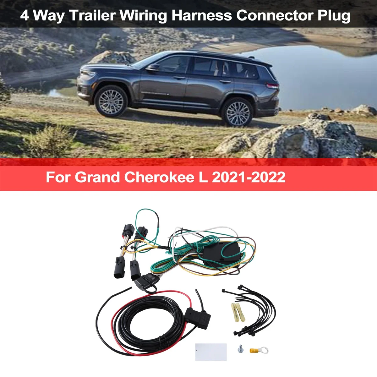 4 Way Trailer Wiring Harness Connector Plug 118847 for Grand L 2021-2022