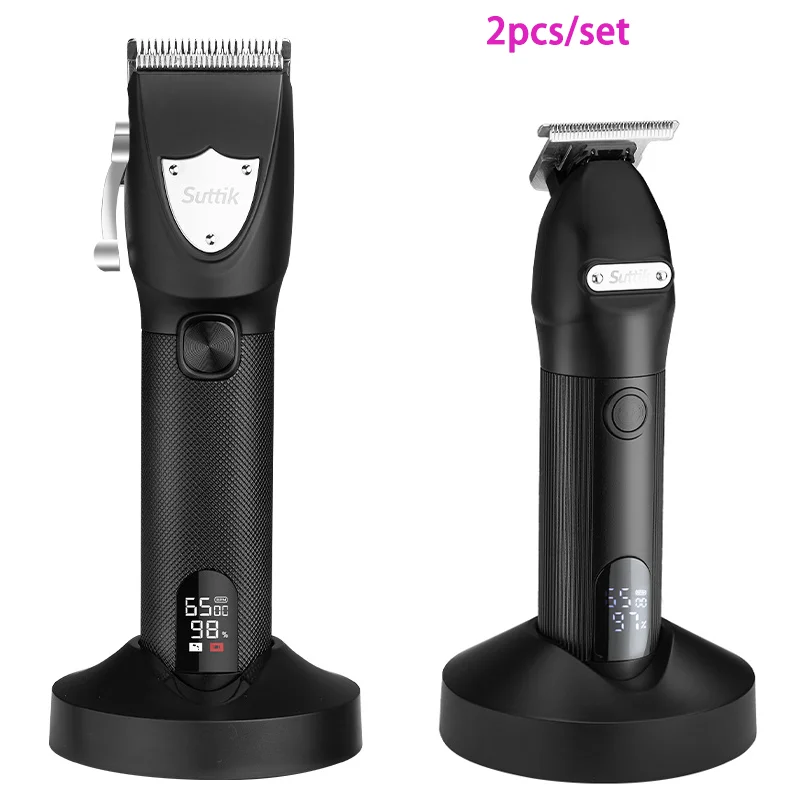 

Hair Clipper Barber Shop Professional Hair Trimmer for Men Rechargeable Hair Cutting Machine 2 in 1 Set With Charge Stand