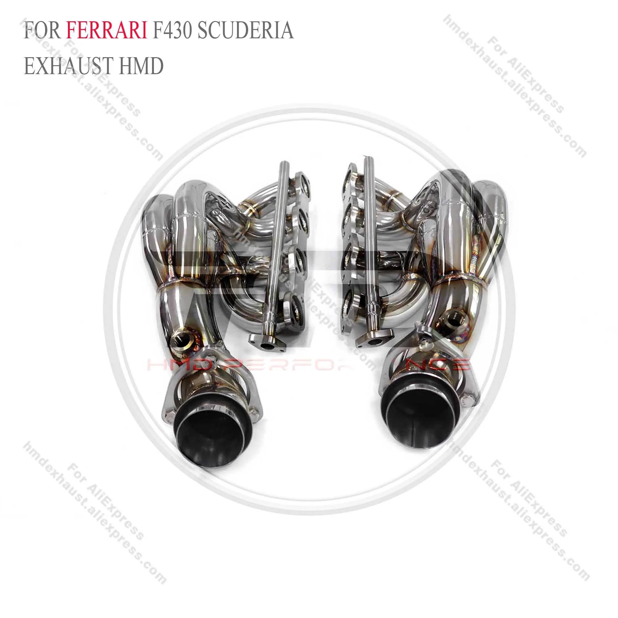 Stainless steel manifold for Ferrari F430 Scuderia without catalysis HMD Exhaust System Performance Quality certification