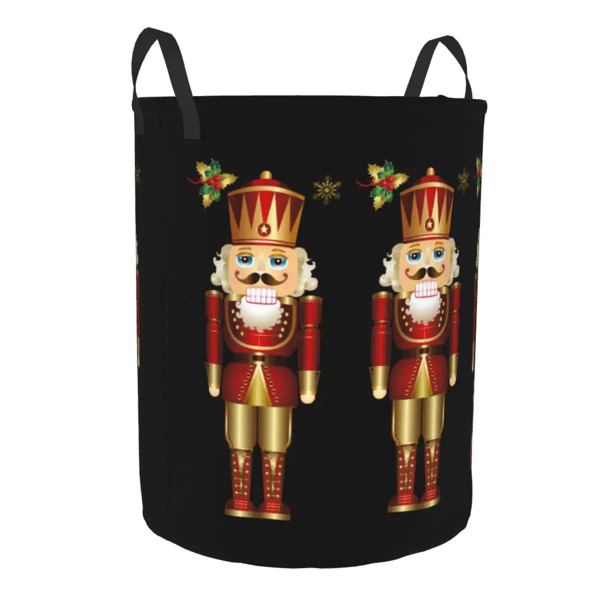 Custom Nutcracker Soldier King Laundry Basket Large Capacity Clothing Storage Bin Cartoon Christmas Nutcrackers Baby Hamper