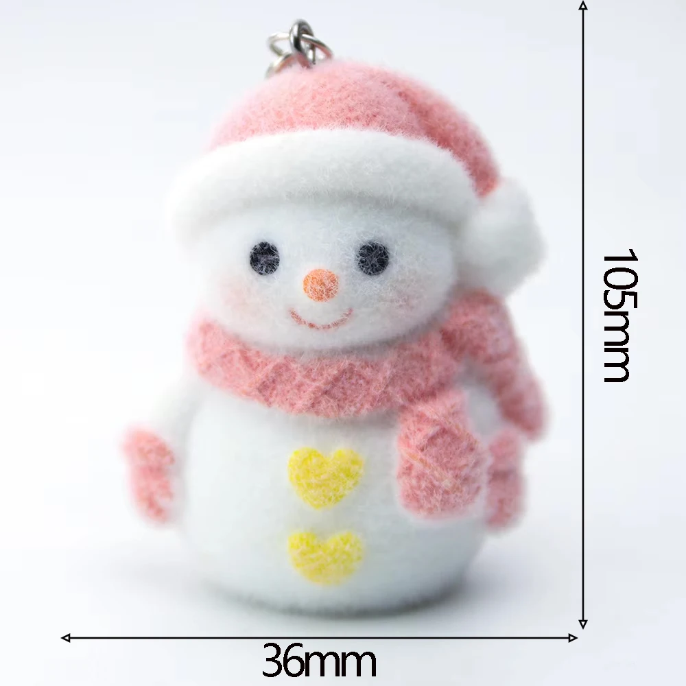 6PCS 3D Resin Flocking Christmas Snowman Charms Dolls Pendants for Earrings Keychain  Making DIY Jewelry Accessories Wholesale
