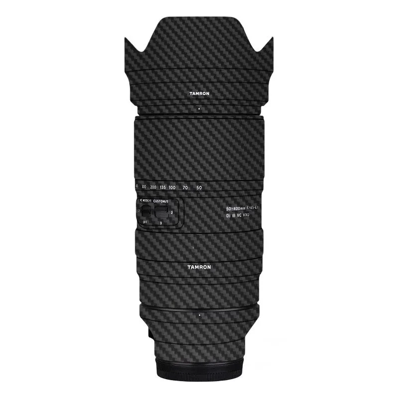 Calcomanía de lente 50-400 para Tamron 50-400mm F/4,5-6,3 Di III VXD Sony FE, pegatina de lente de montaje 50 400, cubierta envolvente de lente, película 50400