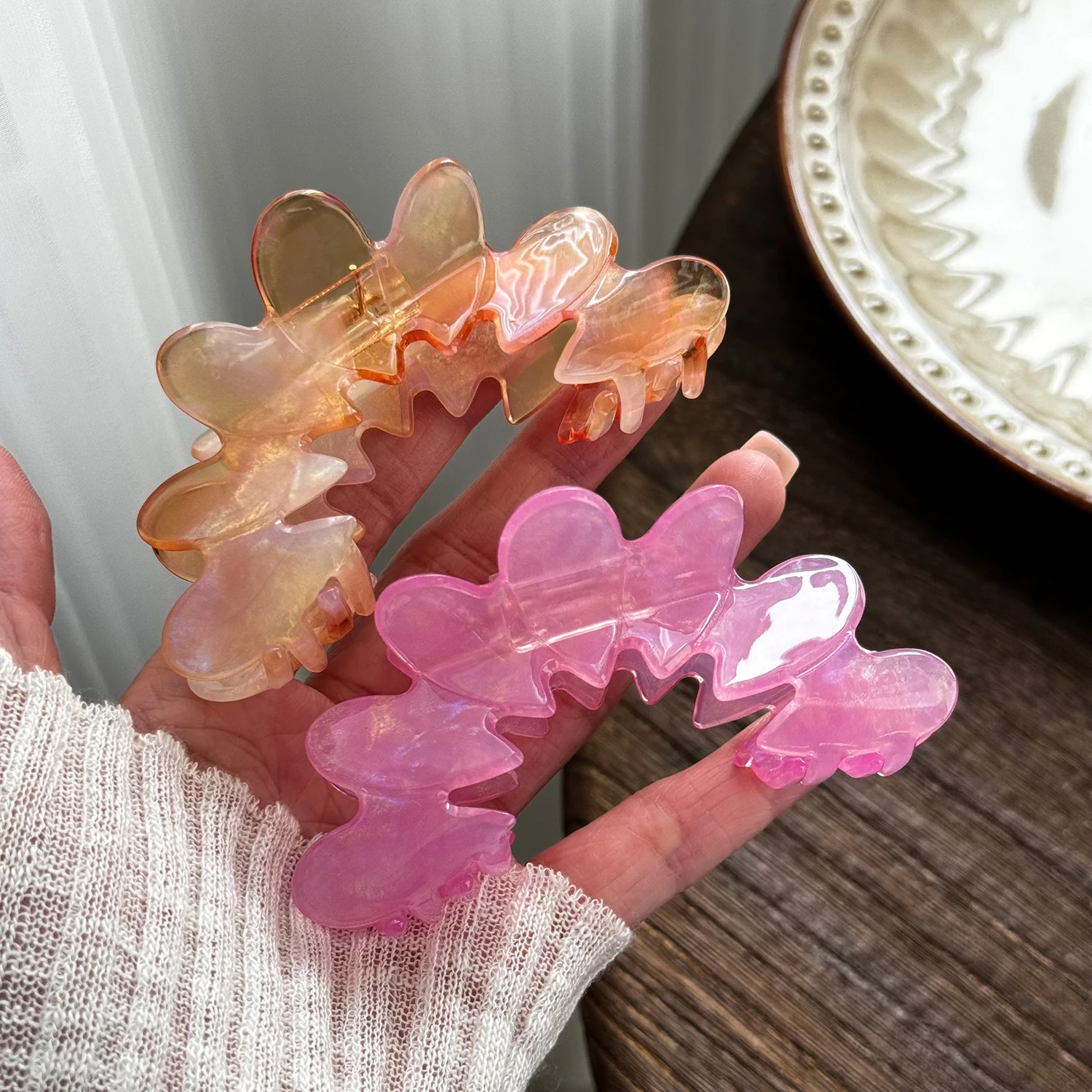 

New Fashion French Design Acetate Tortoise Shell Elegant Hair Claws