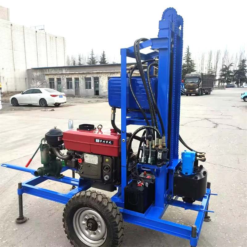 

Customized Portable High Quality Water Well Drilling Rig 22-35HP 100-180m Wheeled Diesel Hydraulic