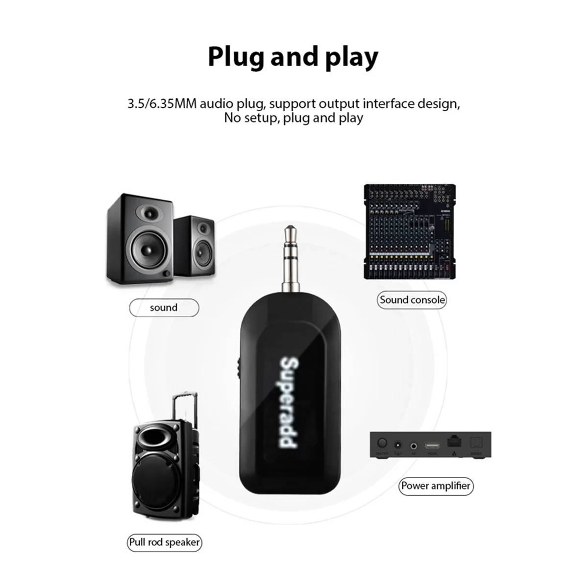 

2.4G Wireless Instrument Microphone Receiver with Removable Suction Cup, Speaker Microphone for Musical Instruments [AA74-AAA]