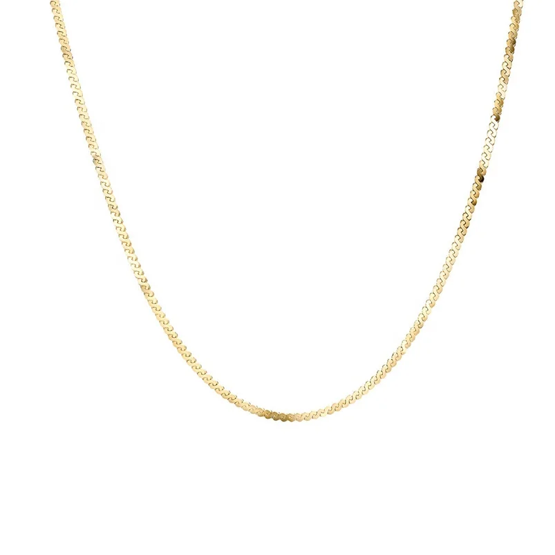 Kalung Rantai Ular Minimalis Custom Berlapis Emas 18k, Perhiasan Baru, Promo Panas