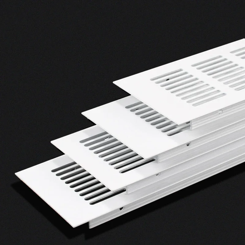 4Pcs 80mm White Aluminum Alloy Ventilation Grille - Rectangular Mesh Cover for Cabinet, Wardrobe, and Shoe Rack Cooling