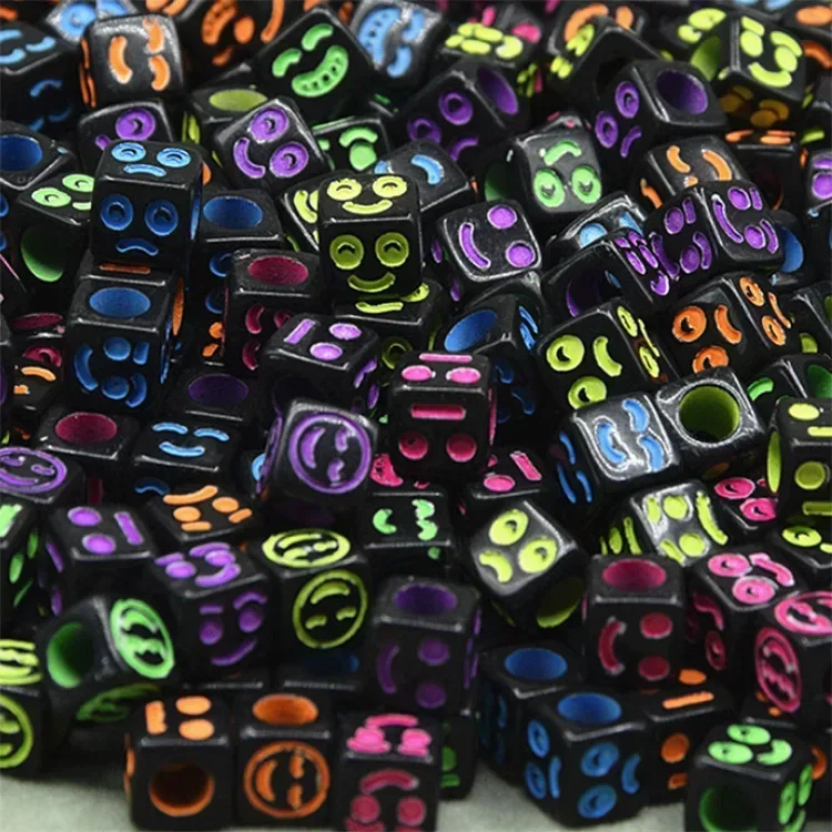 100pcs Square Letter/letter Bead Children's Toy Jewelry Color Letter DIY Girl Gift DIY Children's Bracelet Set Beaded DIY