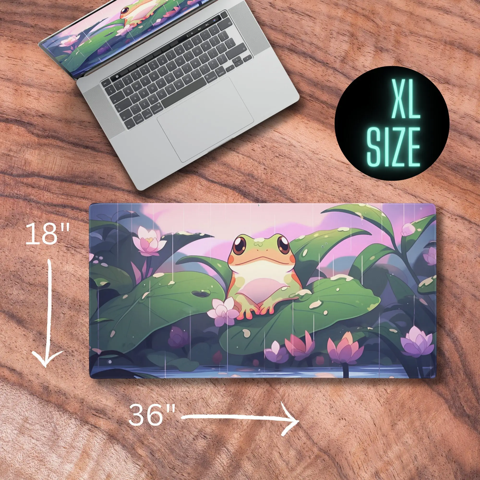 لوحة ماوس ألعاب جمالية على شكل ضفدع أنيمي، مريحة لتزيين مكتب الألعاب للفتيات، سجادة مكتب لطيفة، هدية لعشاق الضفدع