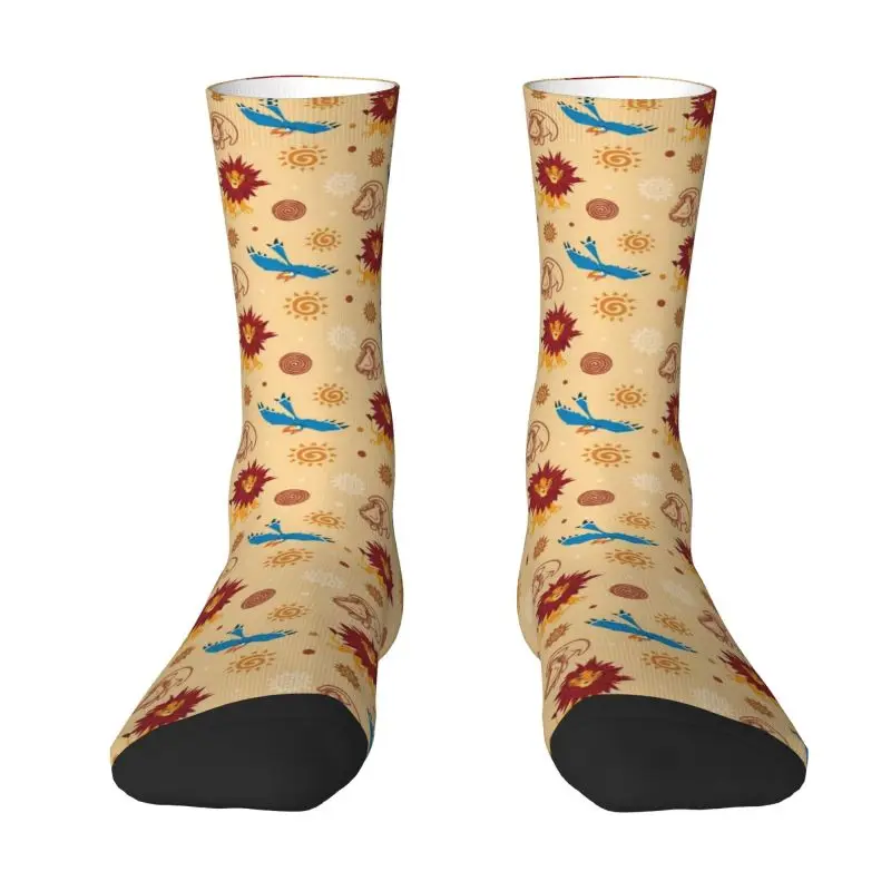 

Kawaii Men's The King Lion Simba And Nala Dress Socks Unisex Warm Breathbale 3D Printed Crew Socks