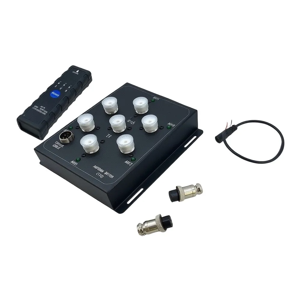 AT-16 For Coaxial For Antenna Switch Kit for Radio Signal Selection SO-239 Interface 15x15x5cm Size 12V DC Powered Operation